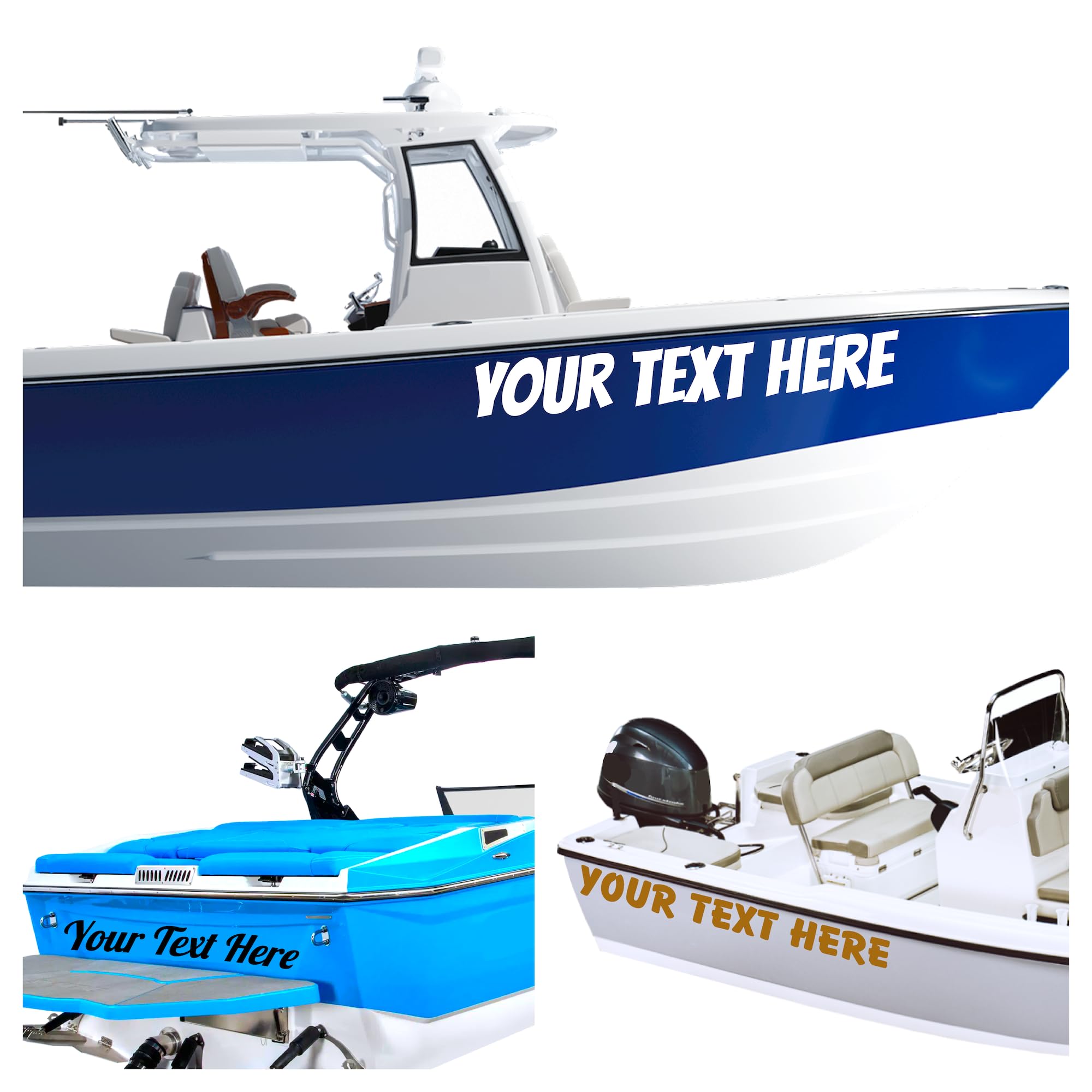 Custom Boat Name (Any Color, Any Size) Marine Vinyl Lettering Sticker Decals