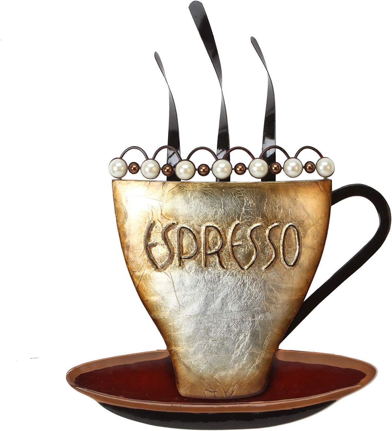 JulianaHome Living Metal Wall Art Plate, 40cm, Espresso