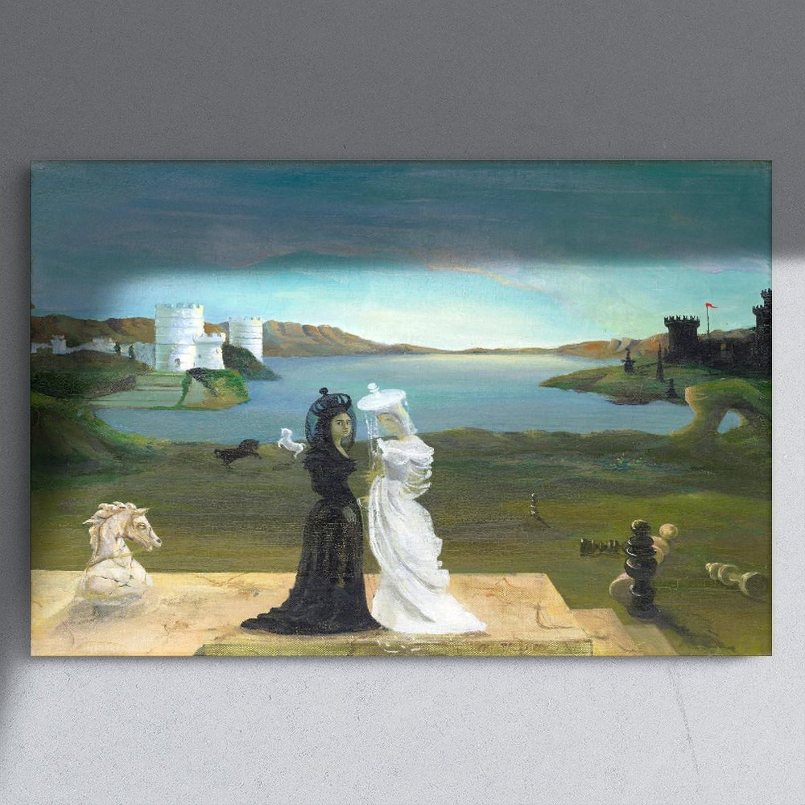 F I N U C B Królowe szachów nadruk Muriel Streeter plakaty płótno dekoracyjne obrazy ścienne do biura salonu bez ramy 50 cm dł. x 76 cm szer