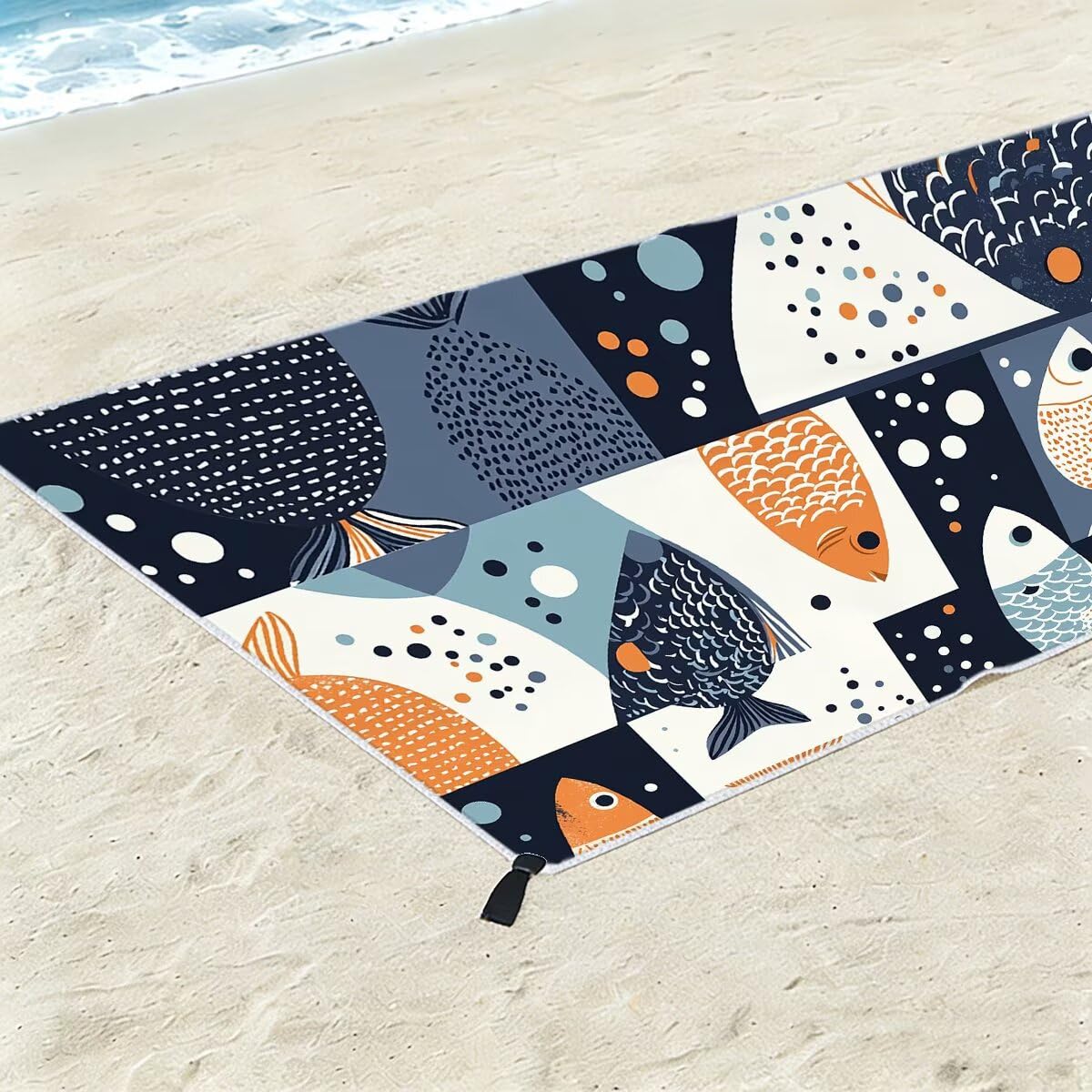 Telo Mare Microfibra, Telo Mare Grande 100x220cm 2 Pezzi, Asciugamano Palestra Donna Asciugatura Rapida, Antisabbia Asciugamano Microfibra, Leggero Asciugamani Palestra per Regalo (Pescare) -4270