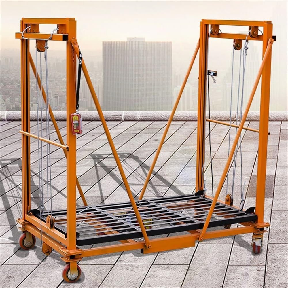 Ponteggio elettrico di sollevamento con telecomando e design telescopico per piattaforma mobile pieghevole arrampicata in applicazioni di decorazione