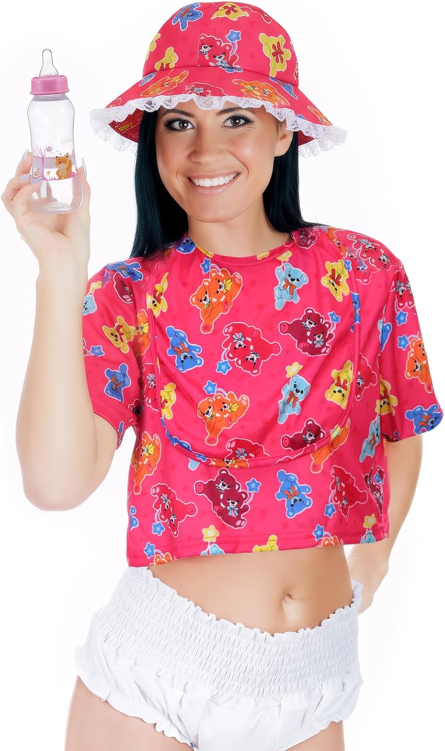 7 Pcs Adult Baby Funny Costume for Halloween Baby Costume Oversized White Diaper Bonnet for Halloween Party - Image 4