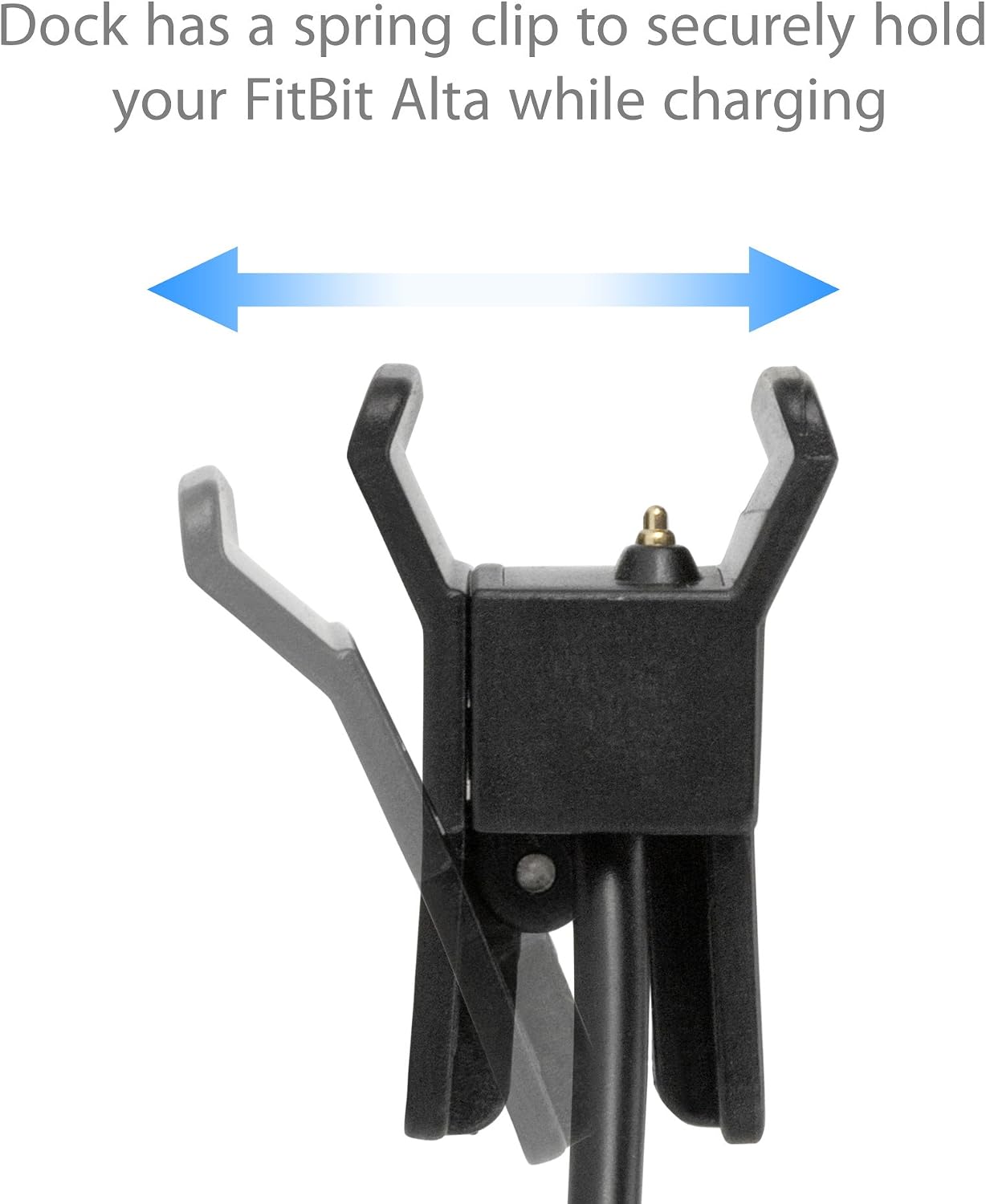 BoxWave Charger Compatible with Fitbit Alta - ChargeClip, Charging Clip - Jet Black