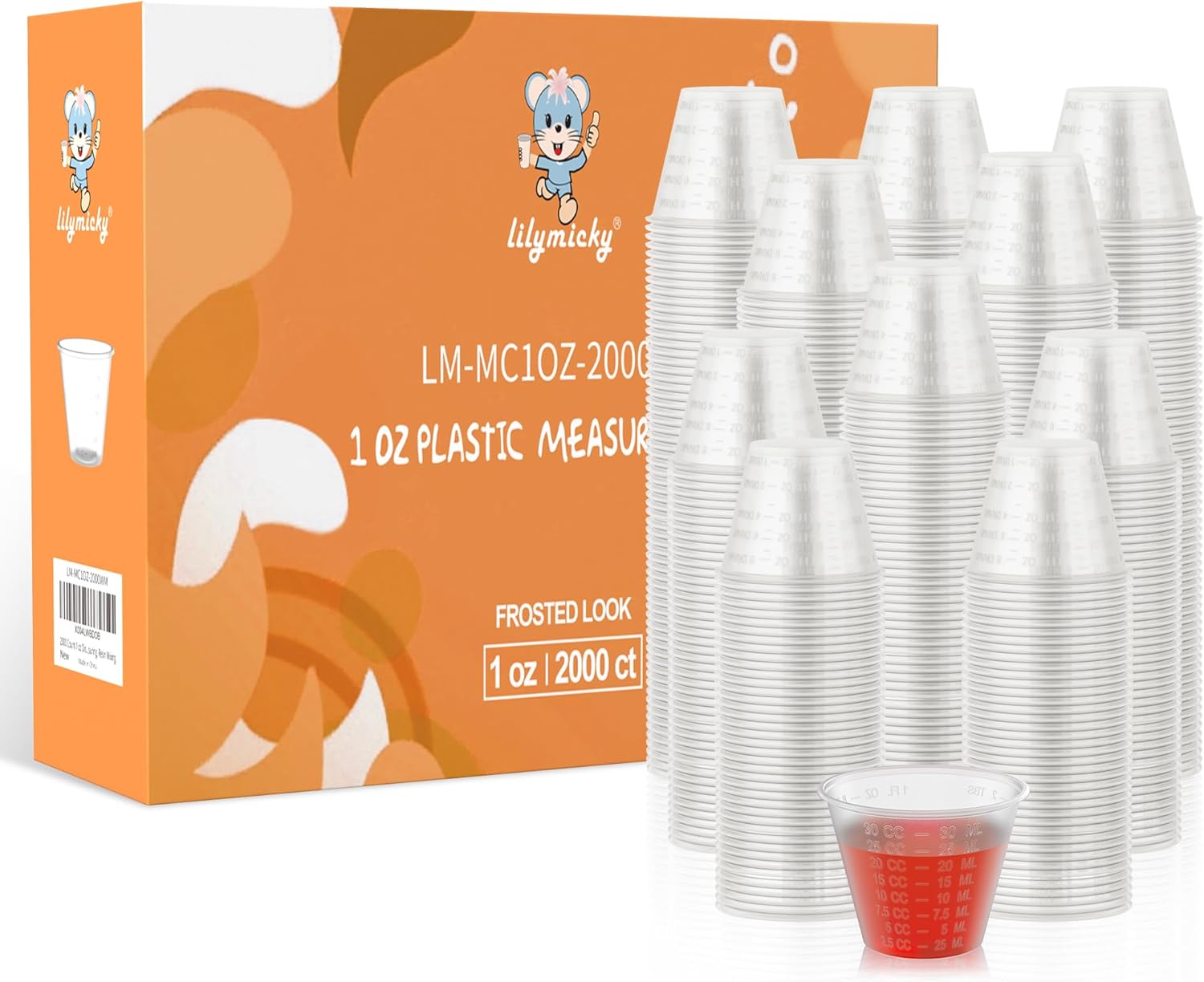 Lilymicky 2000 Count 1 oz Disposable Medicine Cups, 1 oz Plastic Med Cups For Mixed Pills, Medication Measuring, Resin Mixing