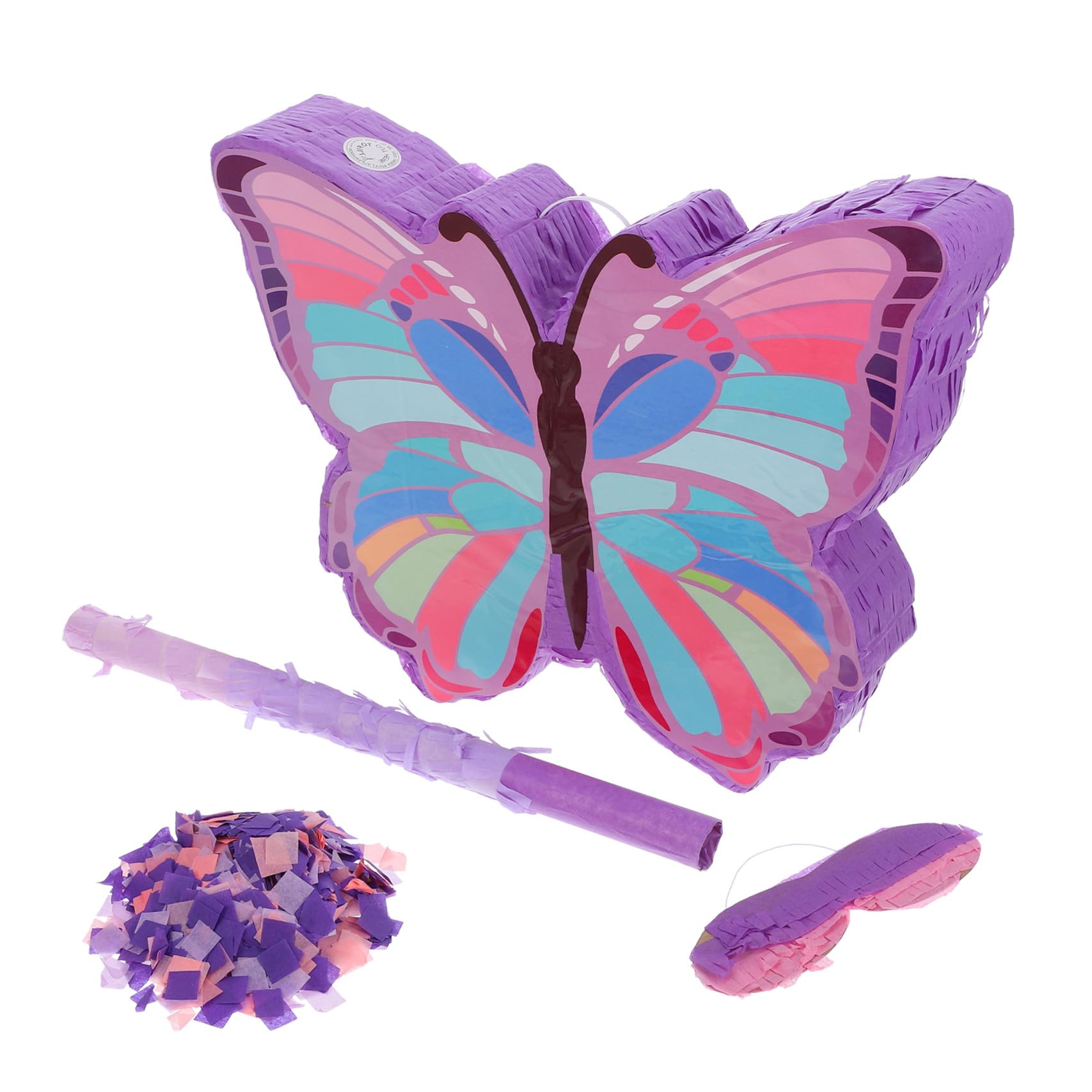 Piñata Violette 1 Set en Papier avec Bâton pour Anniversaire Fille