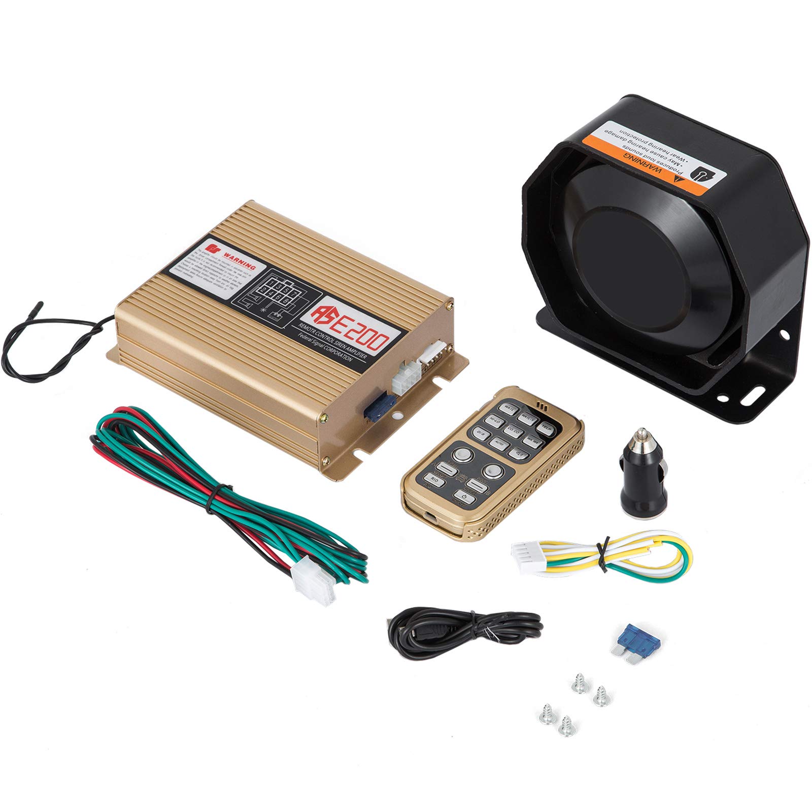 Mophorn 400W 8 Sound Loud Car Warning Alarm Police Siren Horn Speaker