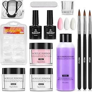 Yokilly Acrylic Nail Kit for Beginners Acrylic Powder Set 3 Colors