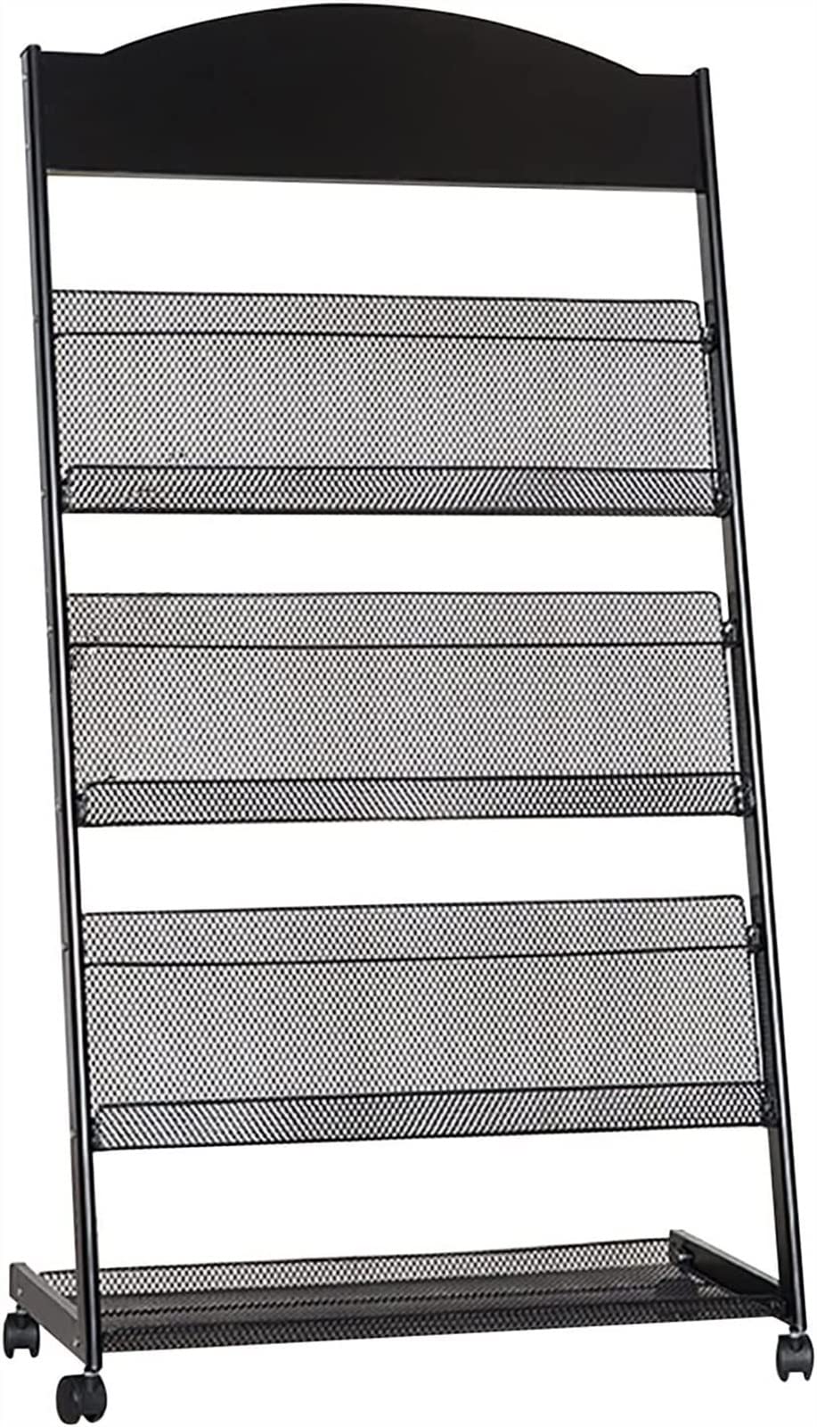 Présentoir à Magazines sur Pied, Support de Rangement élargi pour Documents et Papier, idéal pour Les bibliothèques, Les espaces communautaires, Les Halls d'exposition et Les magasins, Noir.