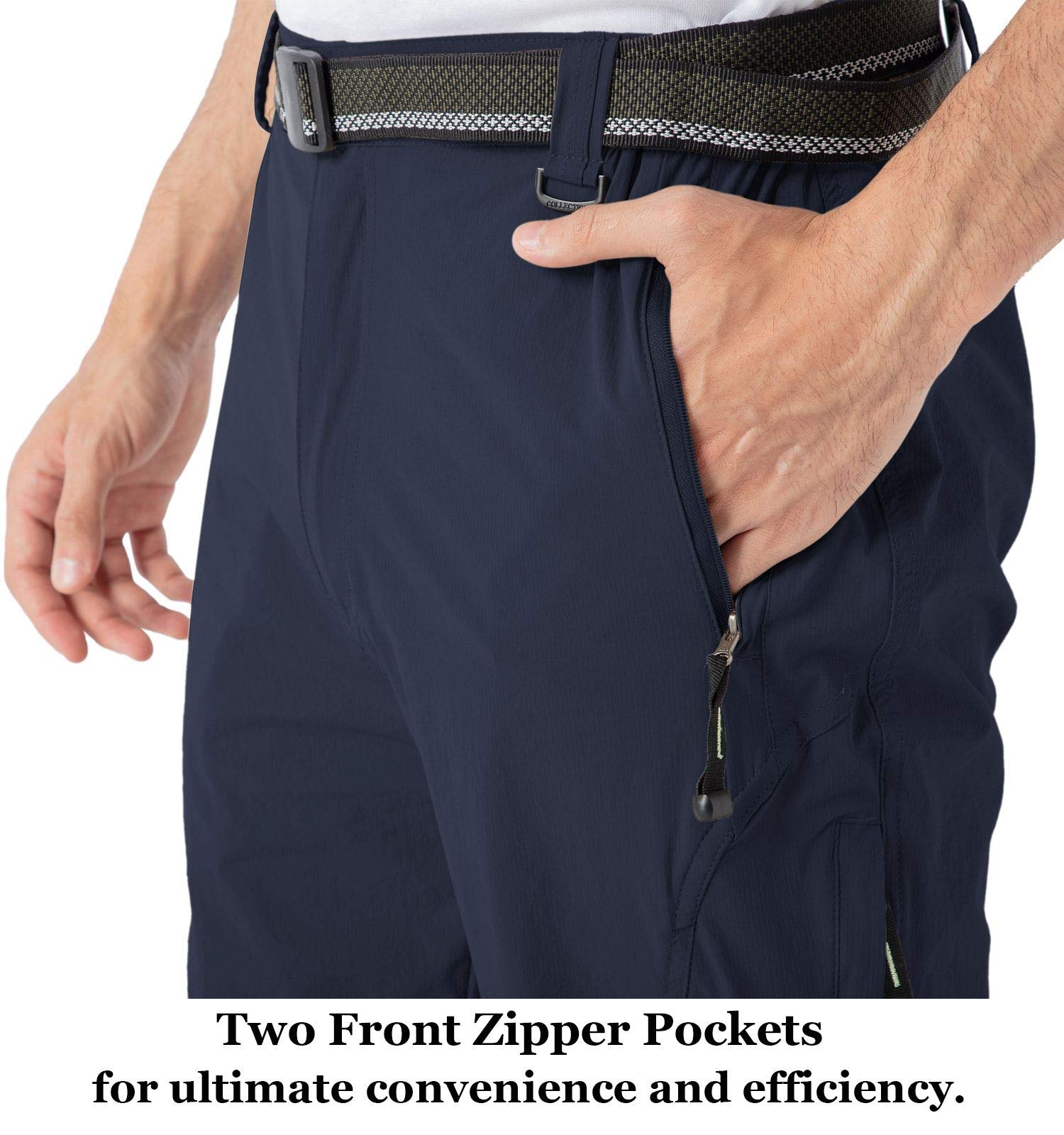 Rdruko Men's Quick-Dry Hiking Pants - Water Resistant Cargo Pants With Zipper Pockets