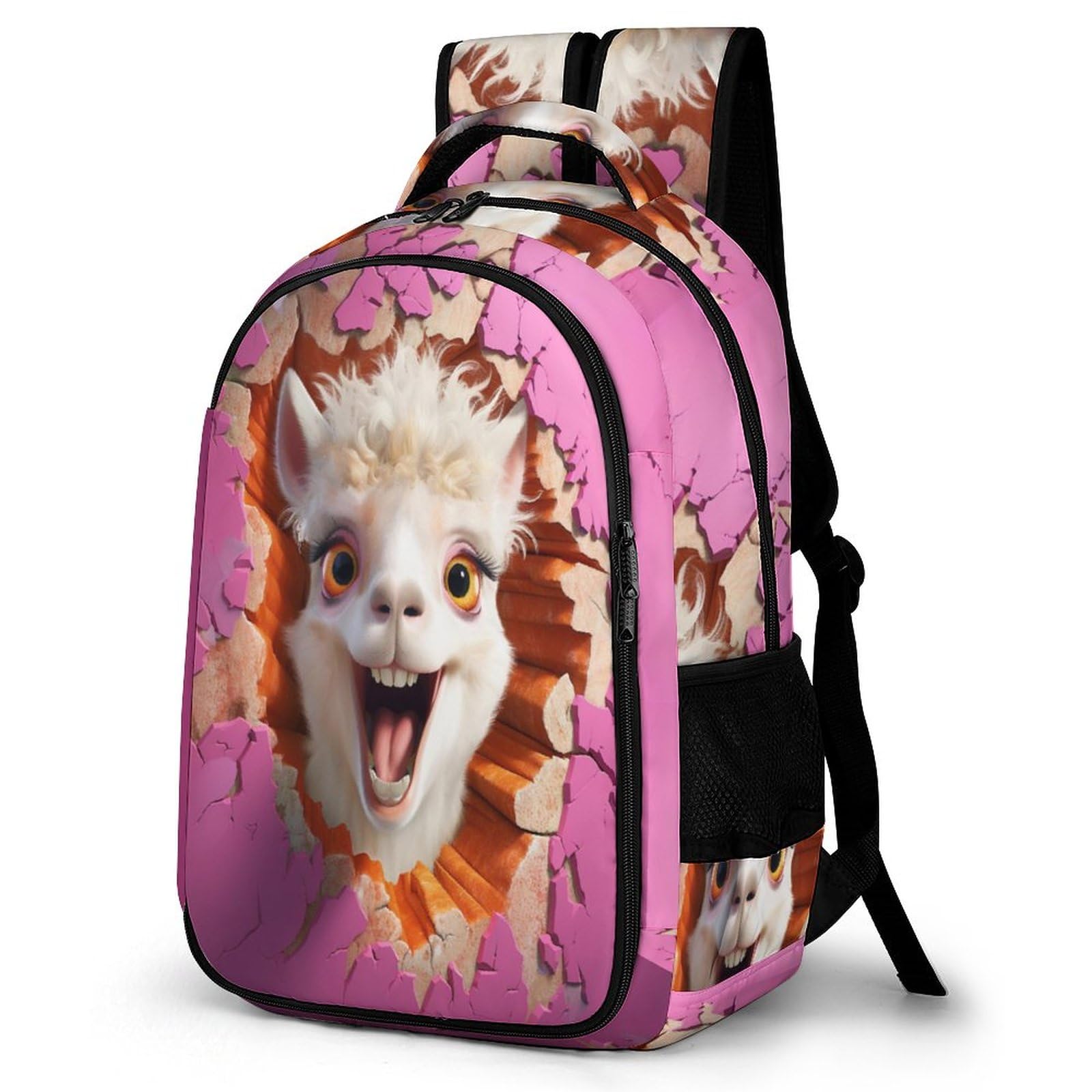 Tpisli Boys Style-16 Kids Backpack, Animal Alpaca Backpack For And Girls, Children's Crack Alpaca Rucksack Toddler School Backpack Bookbag For Kindergarten With Bottle Pockets