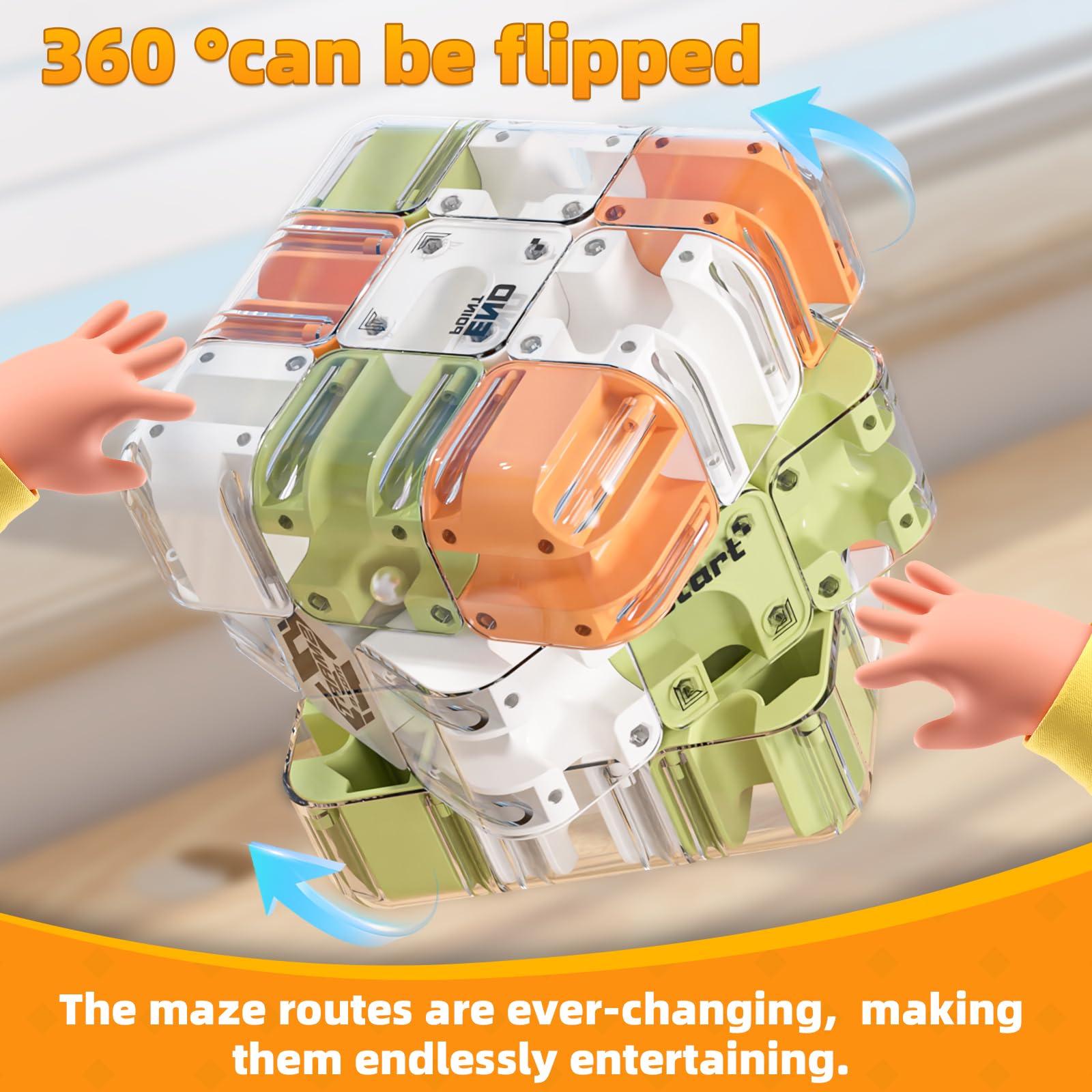 Ball Maze Puzzle Cube, Challenge 3x3 Maze Puzzle, Education Sensory Toys Adult Anti-Stress Toy High - Difficulty Brain Game - Image 3