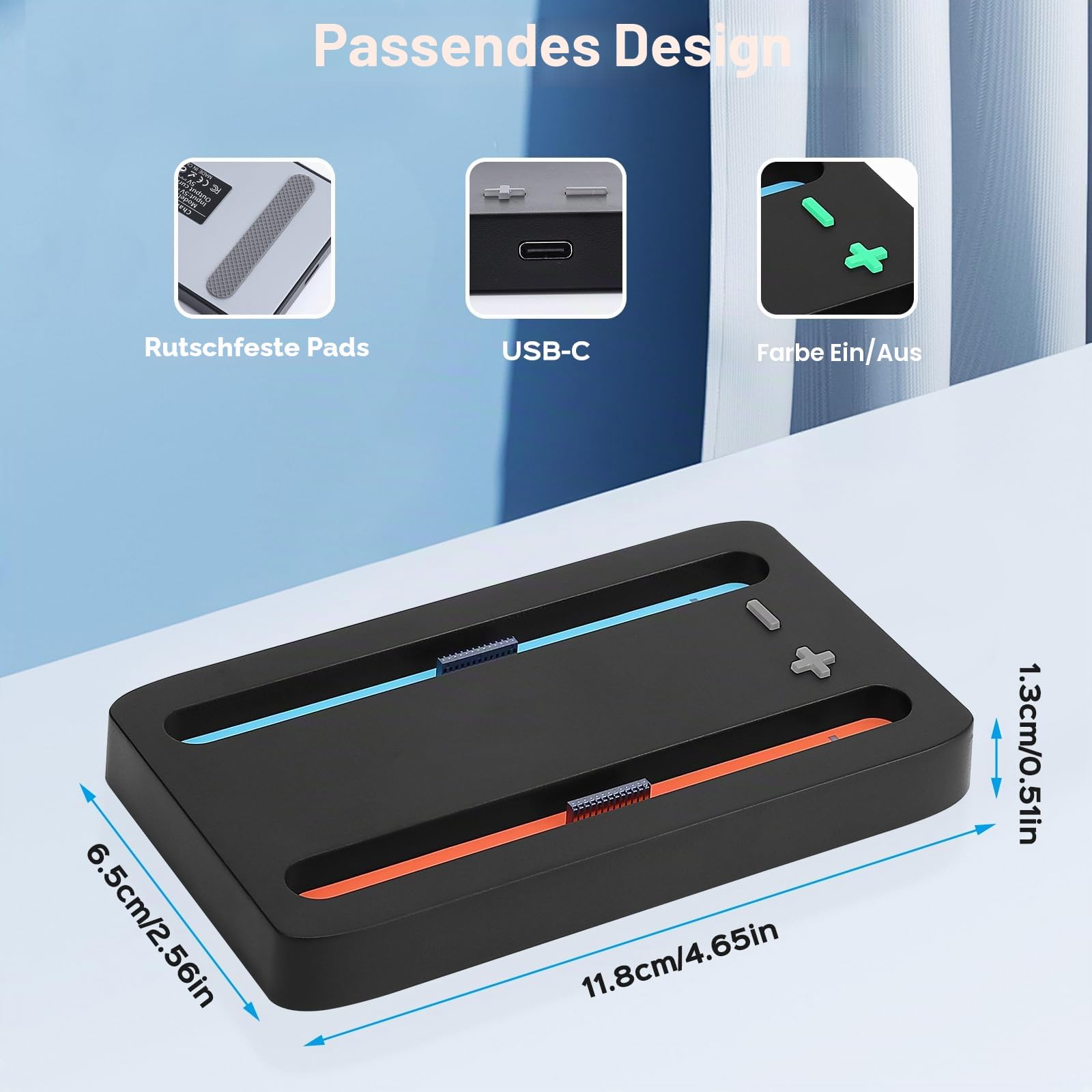 Mini Ladedock für Switch 2(2025),2-in-1 Mini Dual Ladestation für Nintndos Switch 2 Joy Cons Controller mit LED 2 Farben Anzeigeleuchte,2-Port kompakte Ladestation mit Typ C Ladekabel