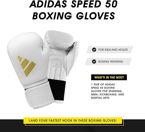 Miniatura 2 de adidas Speed 50 Guantes de boxeo de gel – Guantes de boxeo para adultos para hombres y mujeres – Guantes de bolsa pesada, guantes de kickboxing para