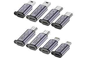 8-Pack USB C to Lightning Adapter Connector, Micro USB/Lightning to Type C Extender