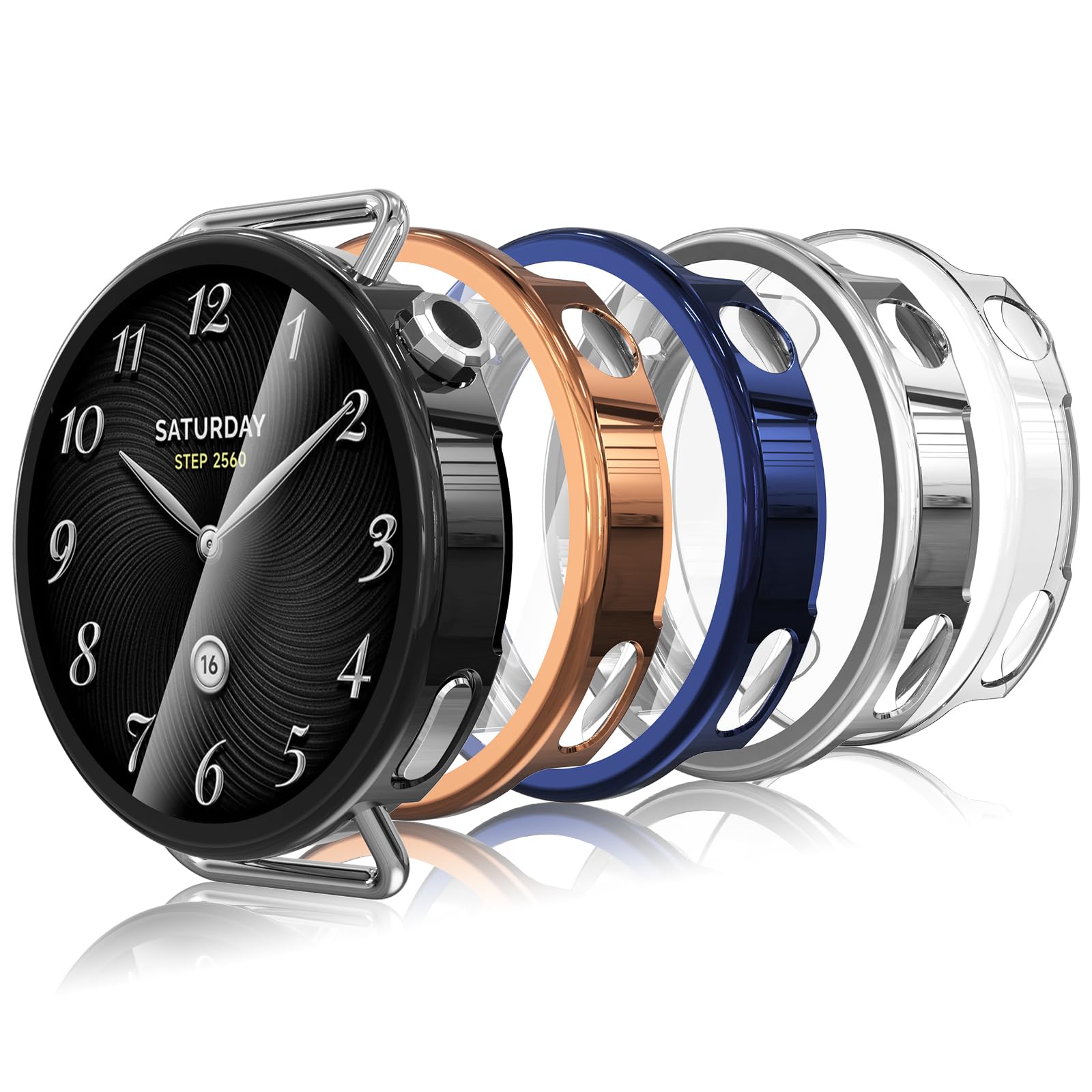 Hianjoo 5 sztuk pokrowiec kompatybilny z Xiaomi Watch S4 41 mm, odporny na wstrząsy ekran TPU ochraniacz kompatybilny z Xiaomi Watch S4 41 mm