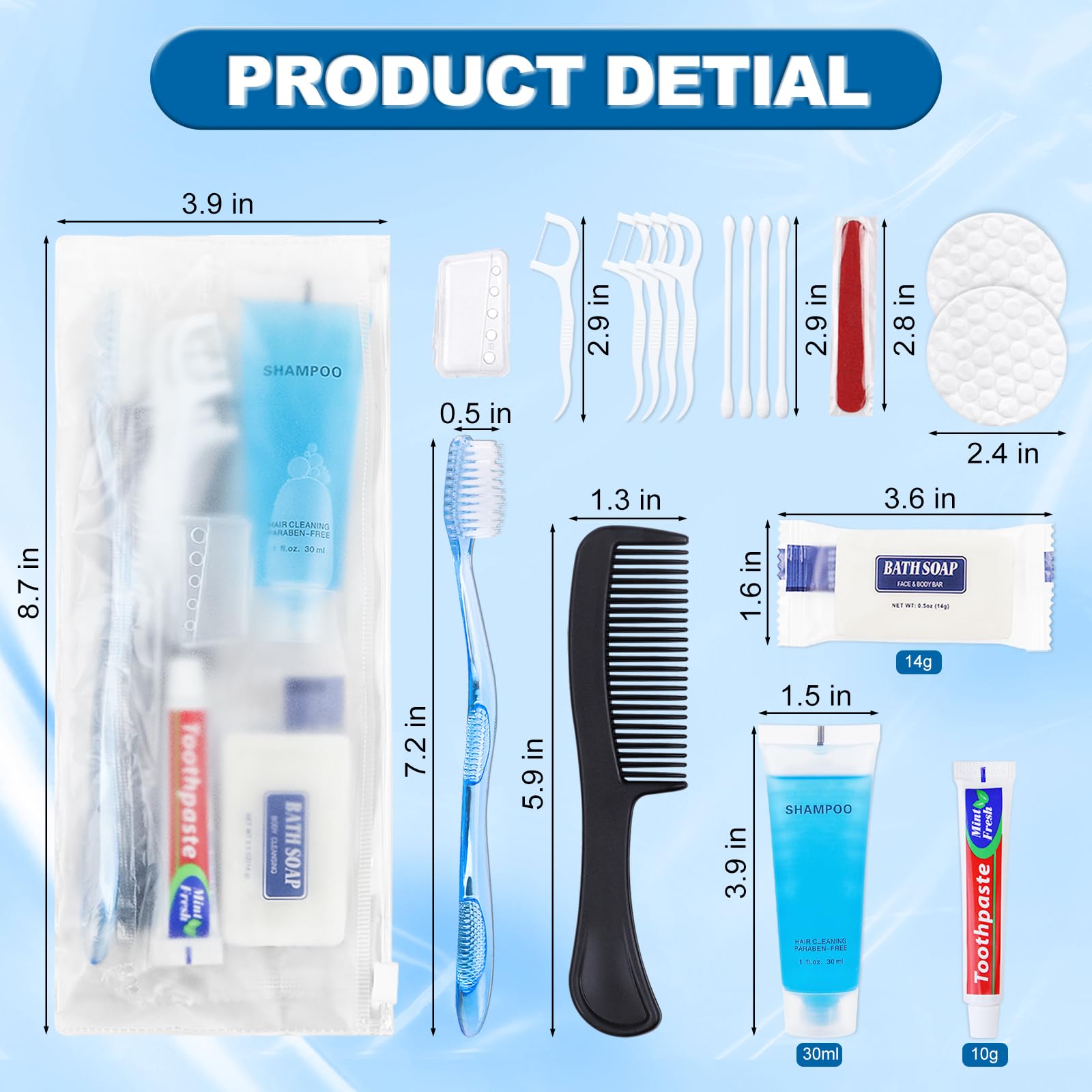 Kit di articoli da toeletta di base, confezionati singolarmente, kit per l'igiene personale, confezione per la cura dei senzatetto, kit da viaggio per uomini e donne, borsa da toilette