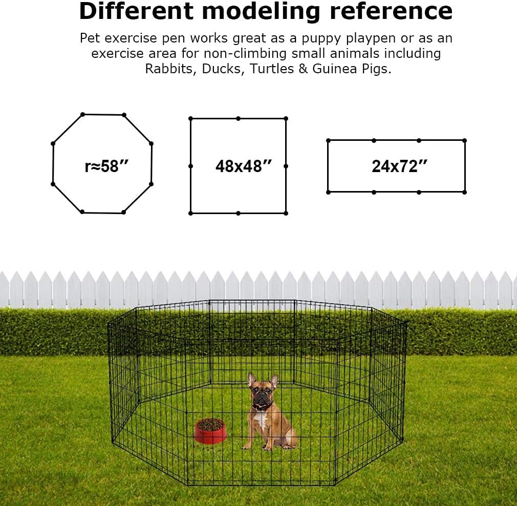 Dog Playpen for Outdoor and Indoor, Pet Playpen for Indoor and Outdoor Dog Fence Dog Pin, Portable Dog Playpen Foldable X Pens Space Saving for RV Camping Temporary Fence, Outside Pet Exercise Pen