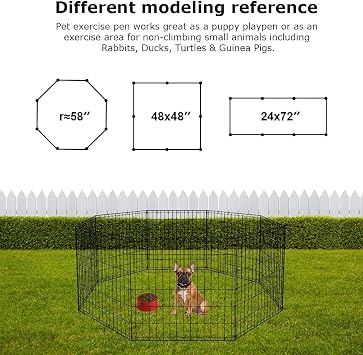 Dog Playpen for Outdoor and Indoor, Pet Playpen for Indoor and Outdoor Dog Fence Dog Pin, Portable Dog Playpen Foldable X Pens Space Saving for RV Camping Temporary Fence, Outside Pet Exercise Pen