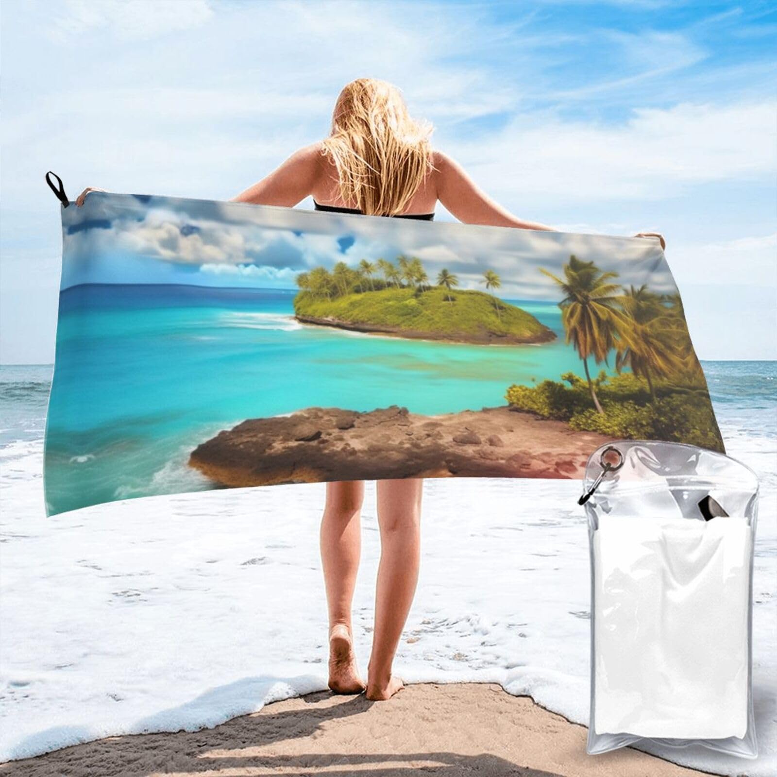 Serviette de plage anti sable et drap de bain compact pour éviter l'humidité