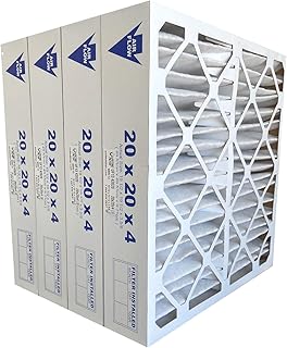 United Filter 20x20x4 MERV 13 Furnace Air Filters (Case of 4) | Actual Size: 19-1/2" x 19-1/2" x 3-5/8" | HVAC Filters Captures Bacteria, Airborne Dust, Pollen, Mould Spores & Smoke | Made in Canada