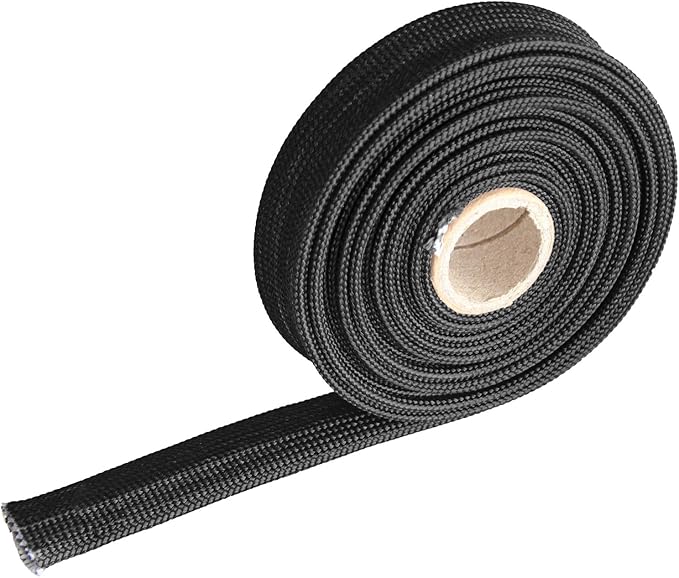 Heat Hose Fiberglass Wrap Shield Sleeve 1/2" ID x 10'Black