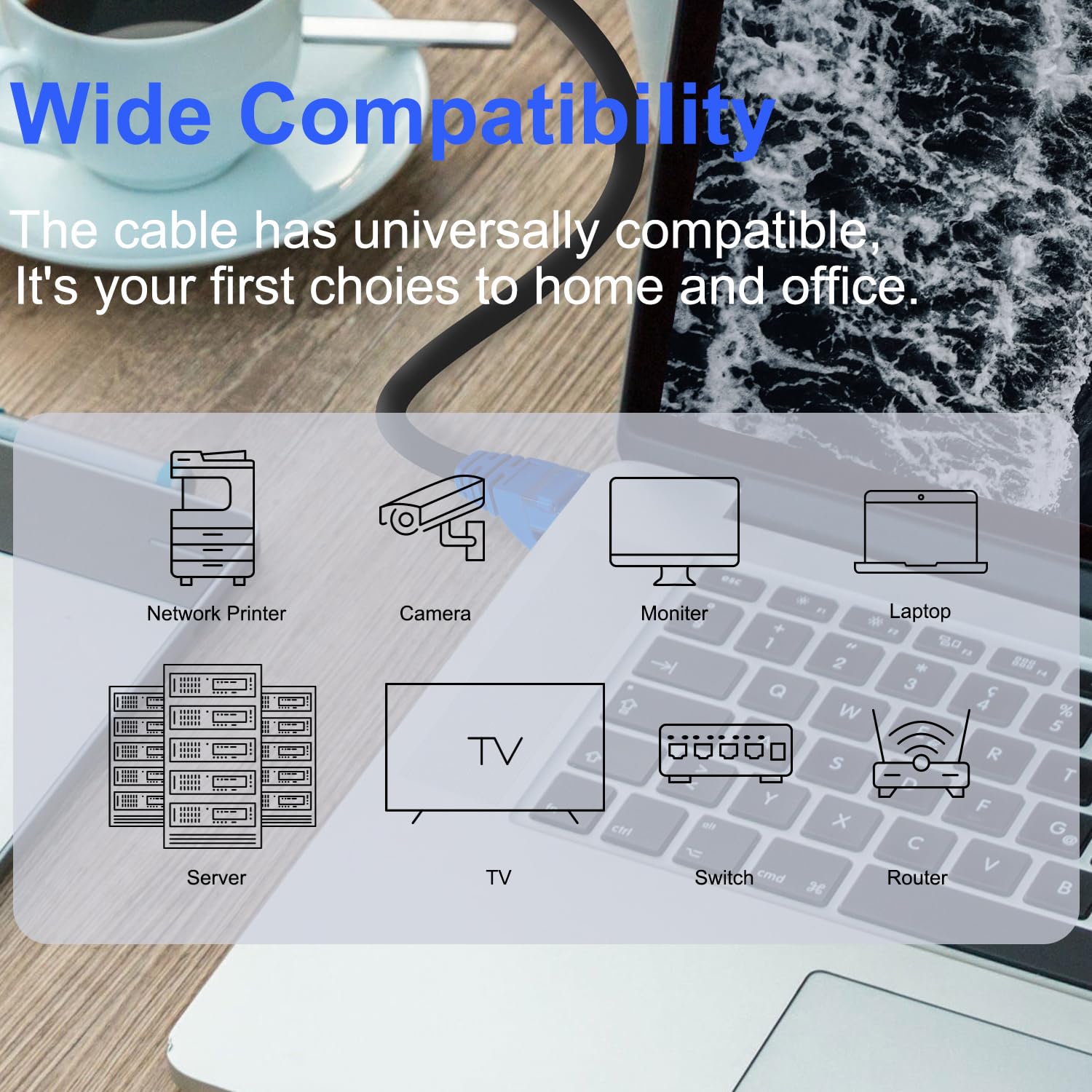 Cat6 Outdoor Ethernet Cable(300 Feet) Heavy Duty Outdoor Grounded Waterproof Buried-able UV Resistant Network Cord,RJ45 Patch Cable Support Cat6,Cat5E,Cat5-Include 25 Ties and 50 Cable Clips