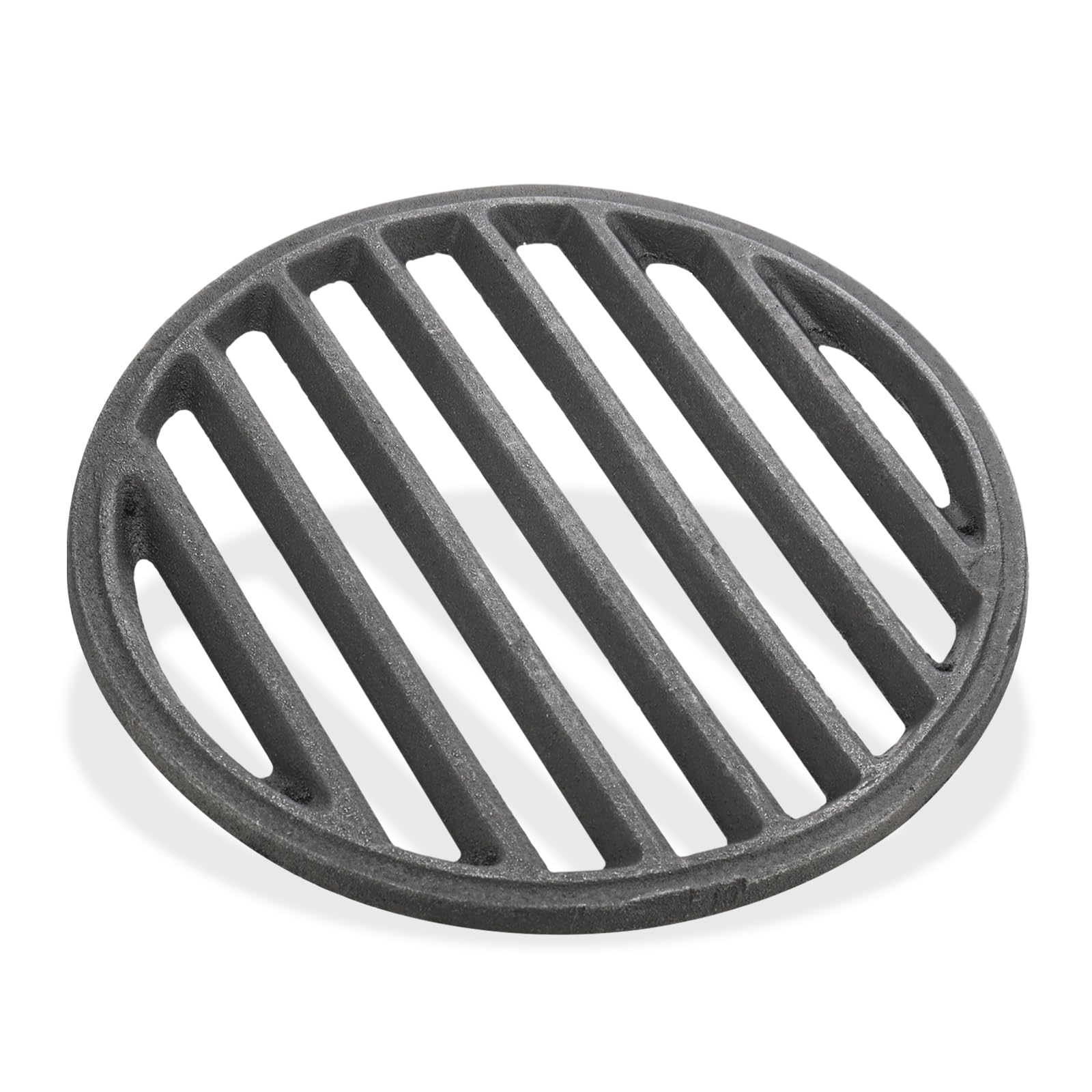 M METERXITY 1 Pack Round Cast Iron Grill Grates, High Heat Charcoal Plate Bottom Grill Grates Replacement, Fireplace Grill for BBQ Accessories Parts [Gray, 7.48 Inch]