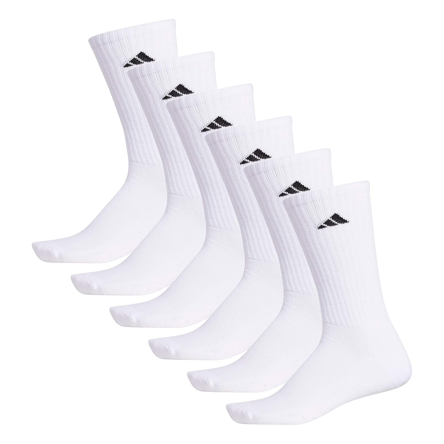 adidas Men's Athletic Cushioned Crew Socks (6 Pairs) Durable & Comfortable - Image 8