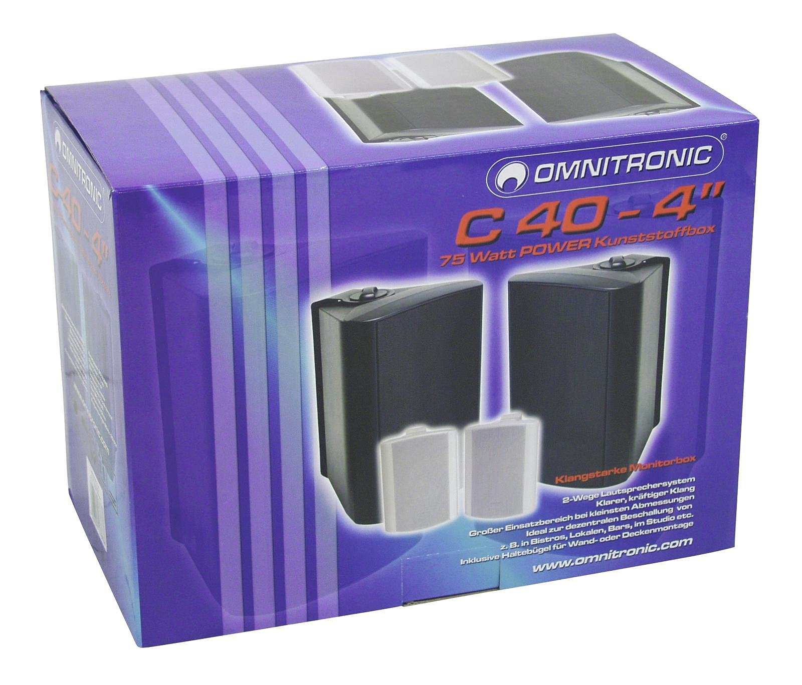 Omnitronic 057315 C-40 2 x Enceintes Blanc