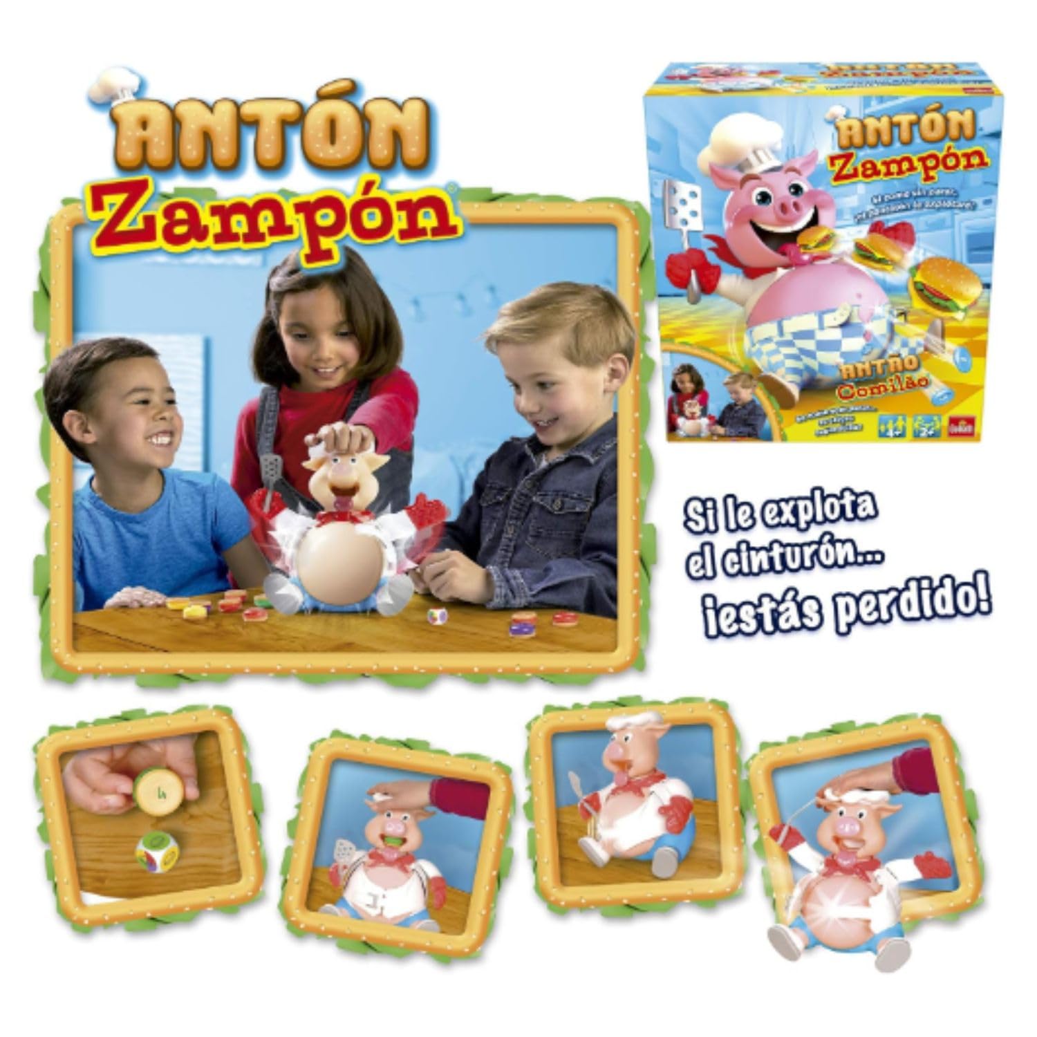 Goliath - Exclusivo - Anton ZAMPON con Puzzle Extra de 24 Piezas - Juego de Mesa para Niños y Niñas a Partir de 4 Años - Juego de Acción - Estimula los Reflejos - 2 a 4 Jugadores