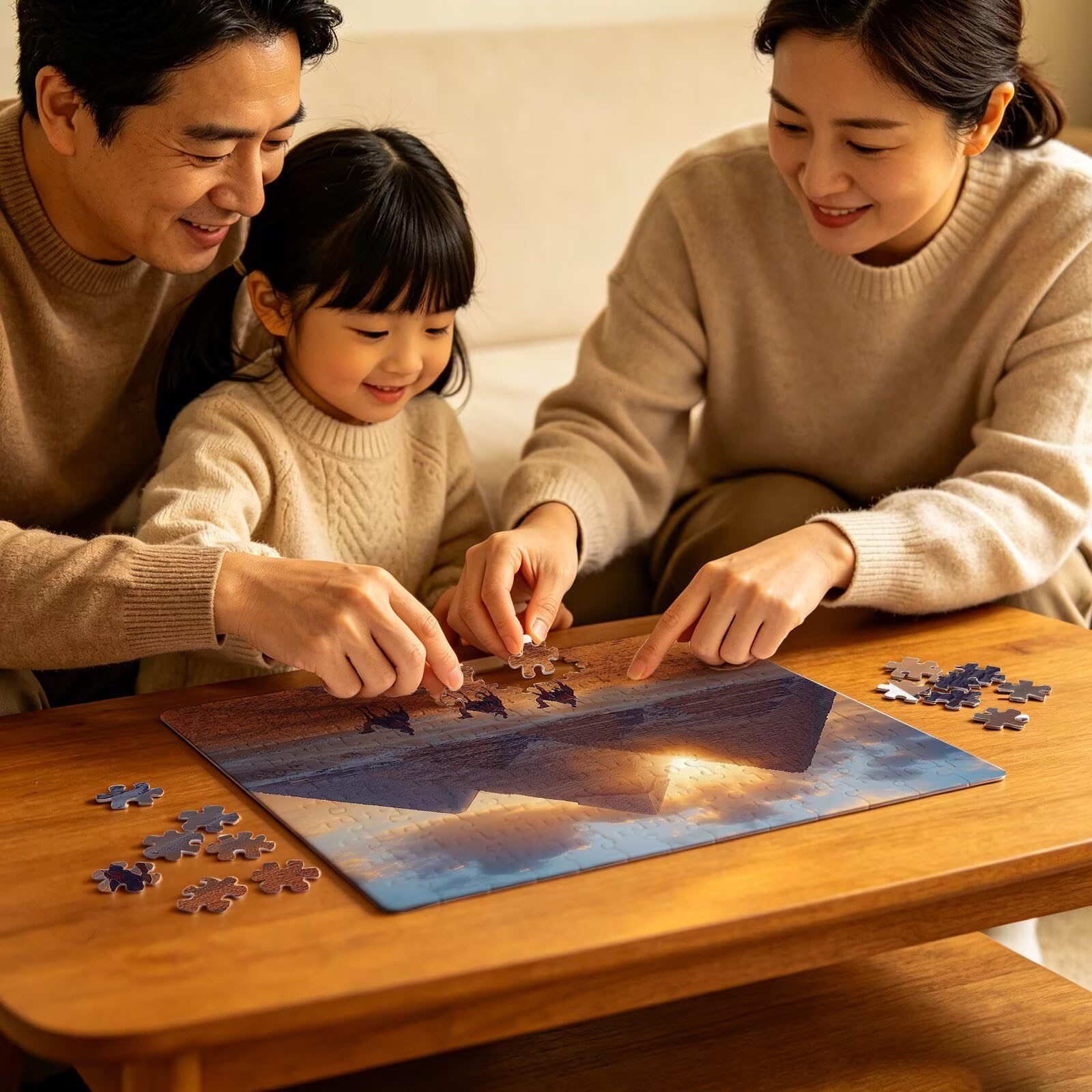 Puzzle piramide Deserto, Puzzle Adulti 5000 pezzi, Puzzles Legno con Squisita Scatola di Imballaggio, Rompicapo per Esperti con Incastro Perfetto, Stampa Alta Definizione, Regalo per Adulti W3H-999