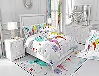 Vista 52 de jejeloiu Sea Turtle Sheet Set Ocean Creature Themed Sheets with Deep Pocket Fitted Sheet Sea Underwater World Bed Sheets Set Bed Reptile Tortoise