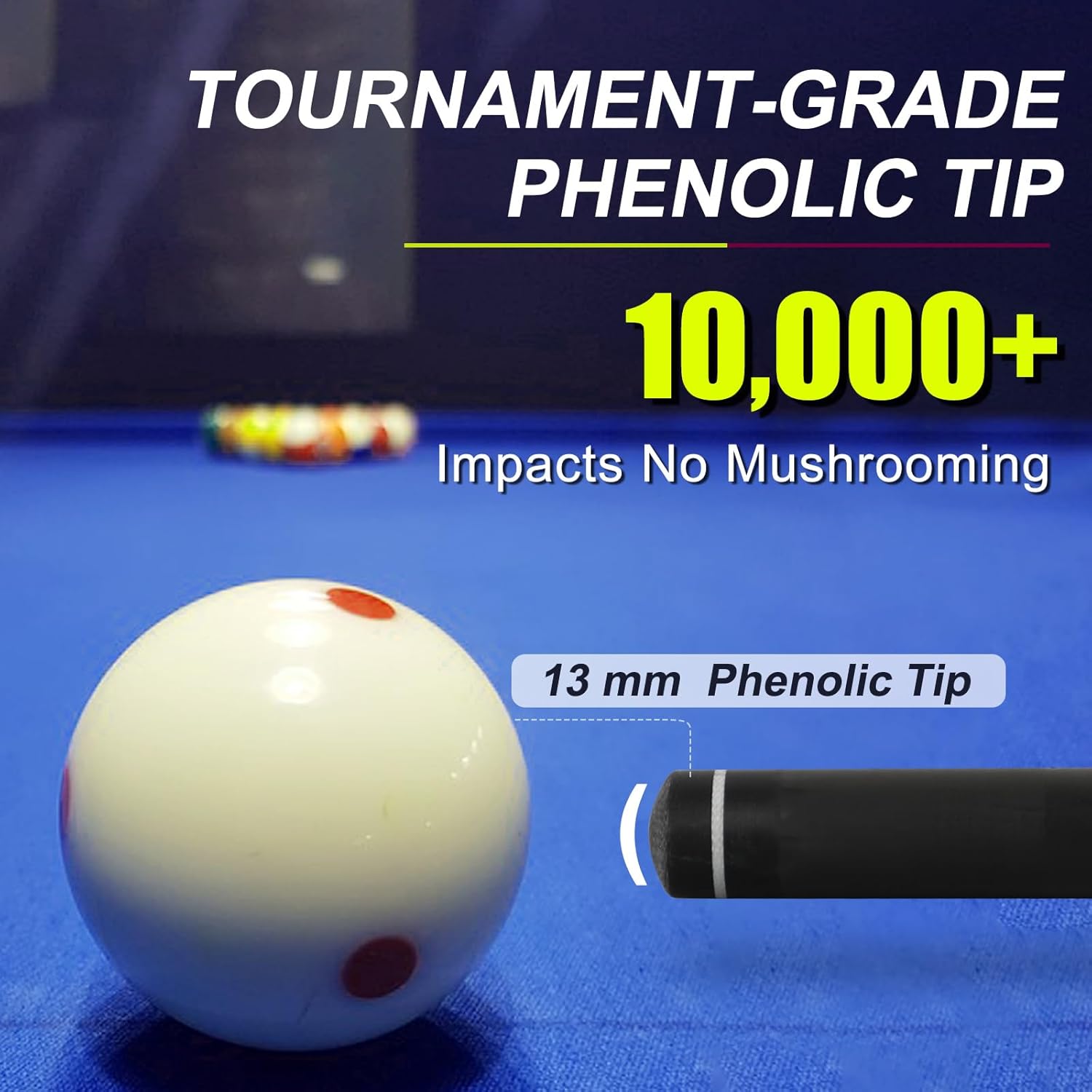 Carbon Fiber 3-Piece Jump Break Cue Stick 24-25 oz, 58 inch, 3 * 8 * 8 Joint, 13mm Phenolic Tip for Jumping or Breaking