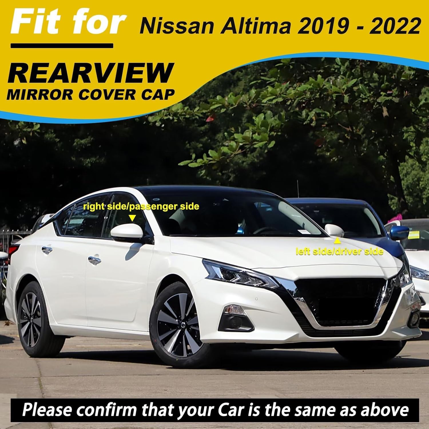 Car Door Side Rearview Mirror Cover Compatible With Nissan Altima 2019 2020 2021 2022 Housing Rearview Mirror Protective Cover Silver Left Side