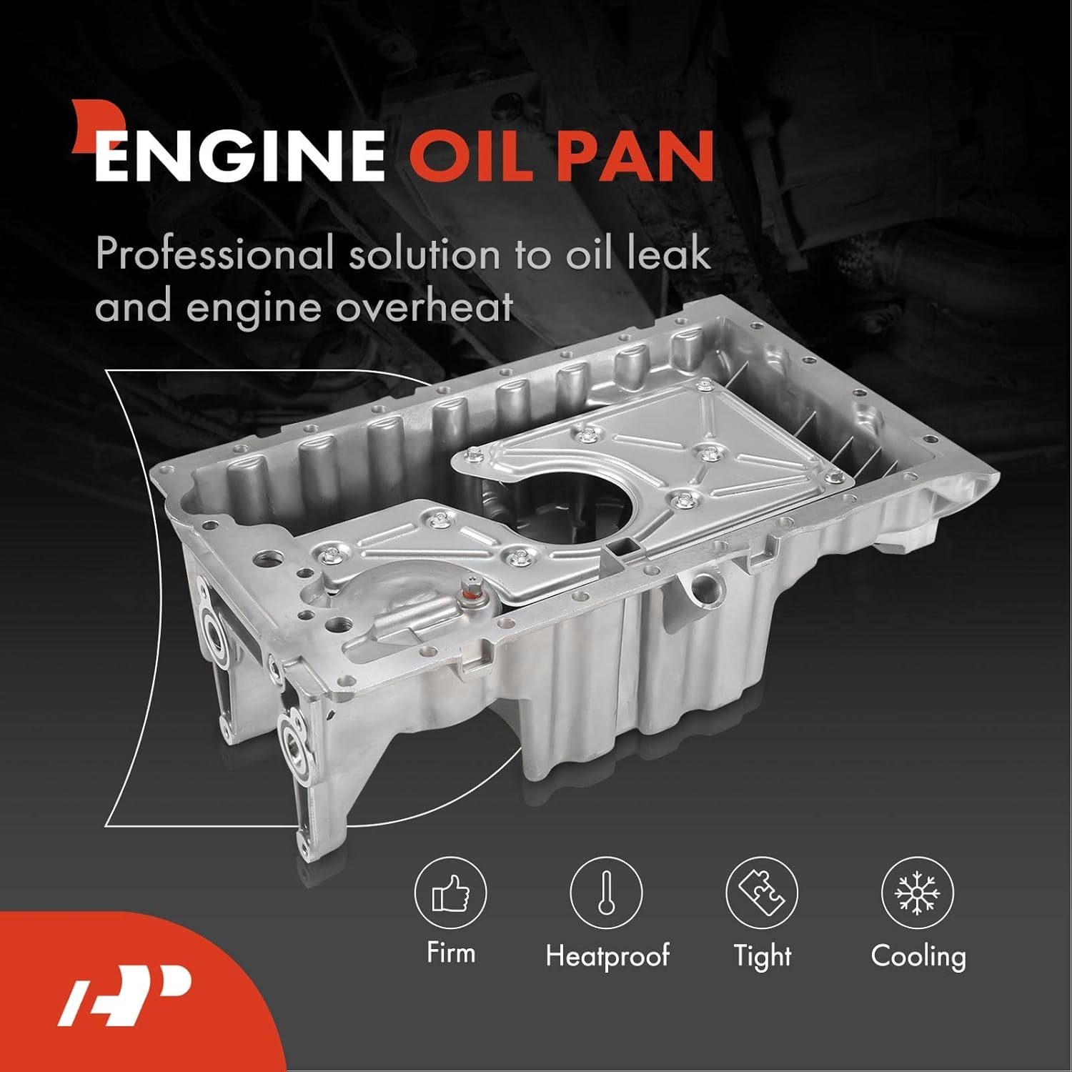 A-Premium Engine Oil Pan Sump with Drain Plug Compatible with Volvo S40 2000-2004, V40 2000-2004, L4 1.9L
