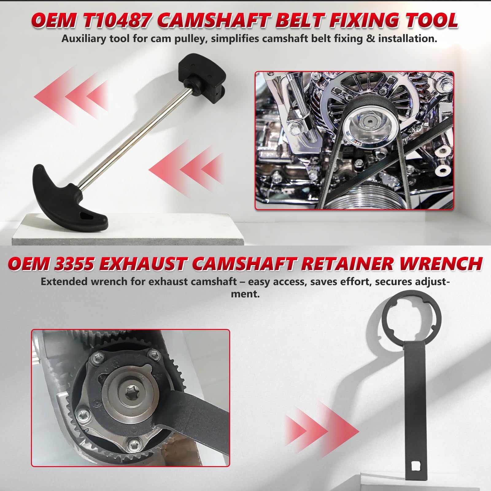 Outil Calage Courroie Distribution Moteu 9 Pièces Outils Distribution Compatible avec VW Skoda Calage Distribution pour Les modèles VW Golf Jetta avec Moteur 1.0 1.2 1.4L TSI TFSI EA211