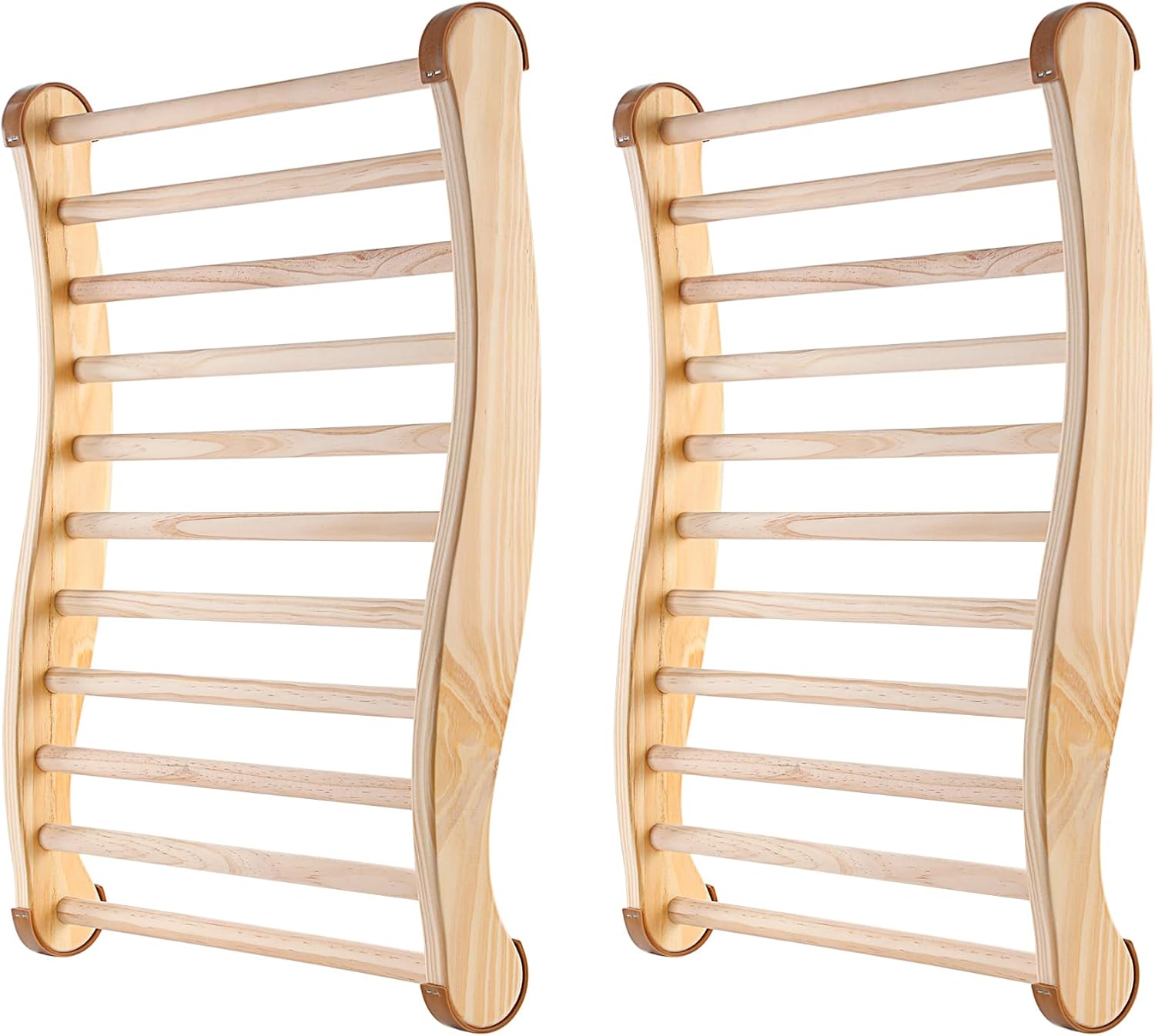 2PCS Sauna Backrests, Wooden Sauna Backrests No Stains and Comfortable, Ergonomic S-Shape Backrests for Sauna Recovery Wellness Relaxation