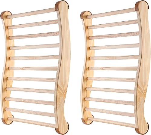Anjetan 2 respaldos de sauna, respaldos de madera para sauna sin manchas y cómodos, respaldos ergonómicos en forma de S para recuperación de sauna,