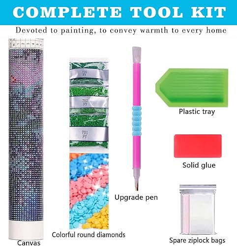 Miniatura 5 de Meothan Paquete de 6 kits de pintura de diamantes de paisaje lunar para adultos principiantes, pintura de taladro redondo completo 5D con puntos de