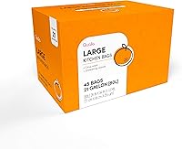 Vista 2 de QUALIAZERO CITRUS SCENTED - Bolsa de basura con cierre de cordón de 21 galones, resistente (cítrico, 45 bolsas), color blanco, (L10001)