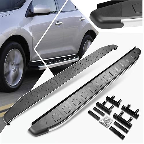 (2 piezas) Estribos de aluminio de 5.75 pulgadas, escalones laterales, barras Nerf compatibles con Murano 09-14