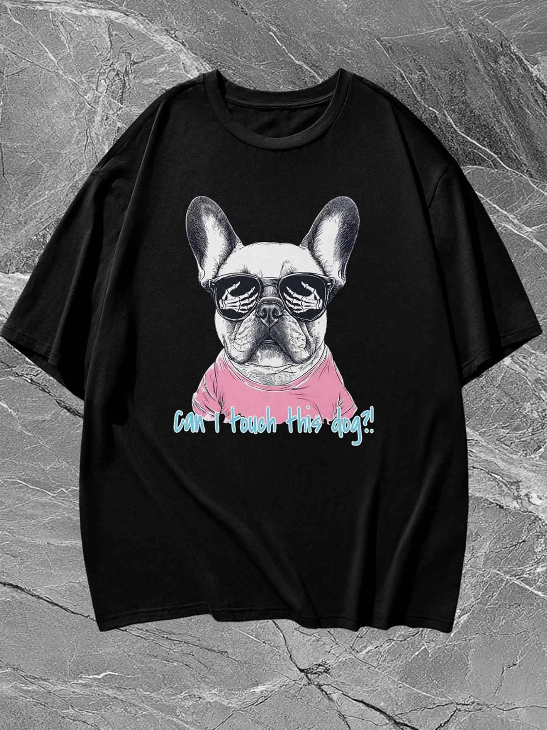 Men's T-Shirt Dog Graphic Tees Cotton Short-Sleeve Casual Tops Animal Sunglasses Printed T-Shirt - Image 3