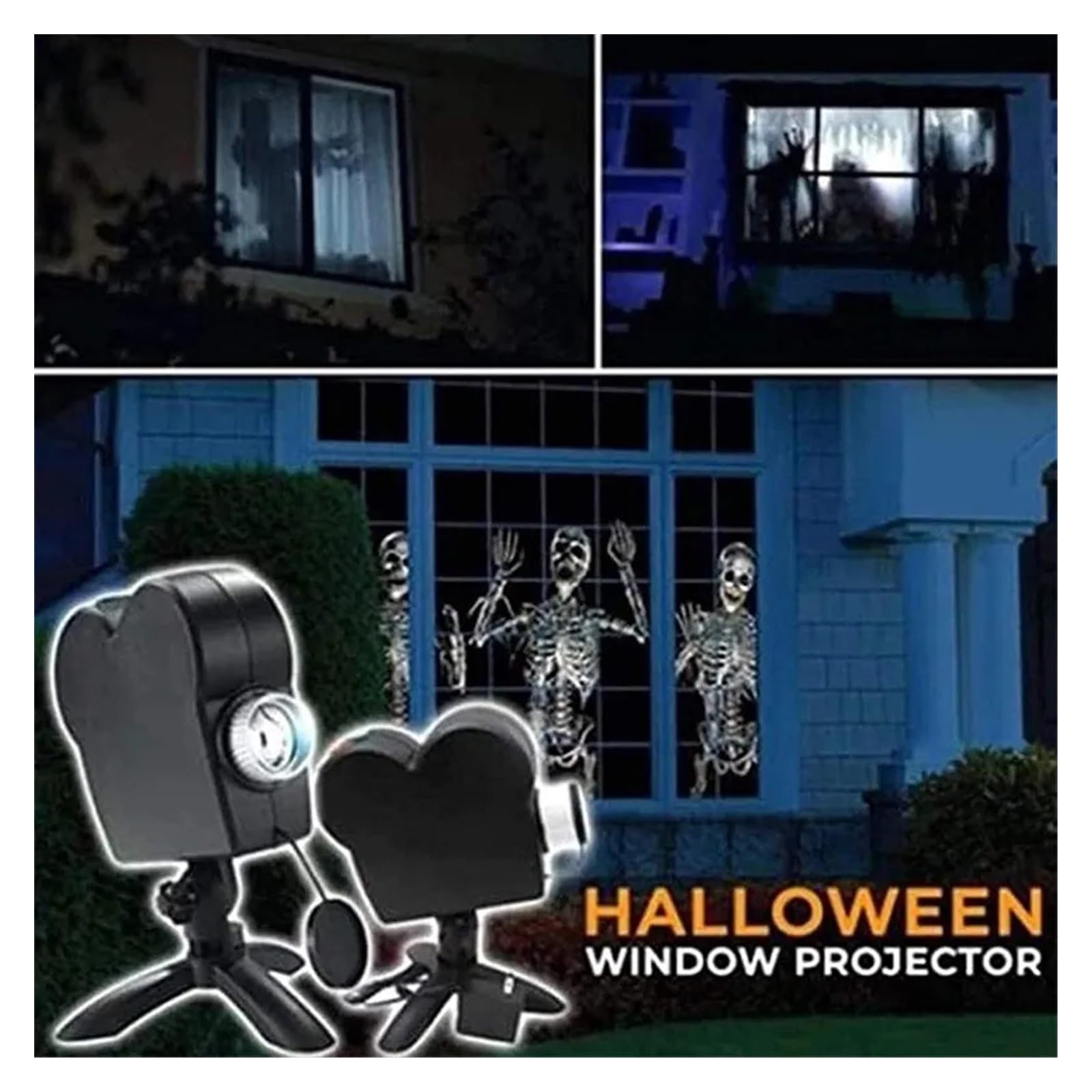 Projecteur Noel Exterieur, Projecteur holographique d'halloween Nuits effrayantes Lumières de fête d'halloween 12 Films Projecteur de Film,Halloween, Noël.