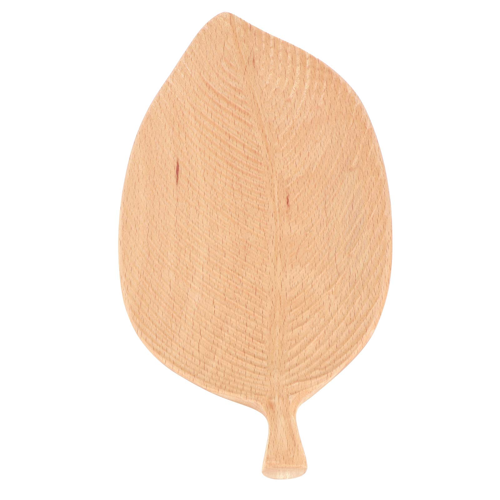 Bandejas de almacenamiento de platos de madera con forma de hoja, bandeja de té, postre, cena, pan, fruta, aperitivos, platos de exhibición de comida (25 * 12 talla en forma de hoja de haya)
