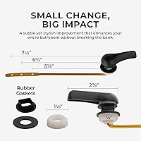 Vista 7 de Palanca de inodoro Qualihome negra - Palanca de descarga de inodoro de montaje frontal de color negro mate - Reemplazo universal - Diseño duradero