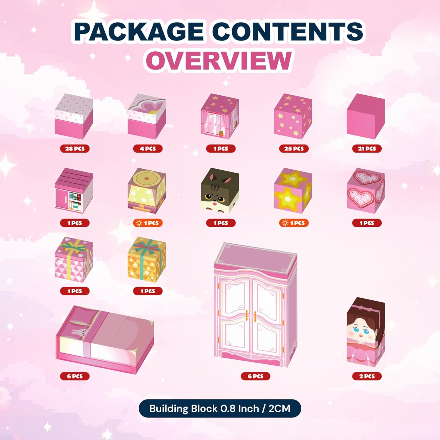 Magnetic Building Cubes 100 PCS, Magnetic Blocks Toy Set for Kids Ages 3+, Creative Construction Cubes with Light-Up Blocks for Building Scenes, Houses and Imaginative Play