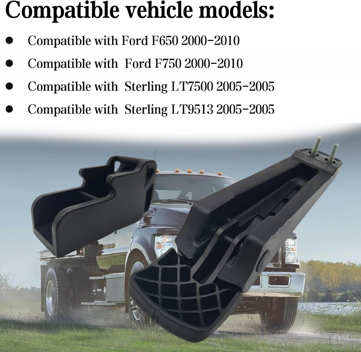 Hood Latch with Catch Bracket Kit HLK1029K Compatible with Ford F650 F750 2000-2010, Sterling LT7500 LT9513 2005, Replaces F6HZ16700BA F6HZ16700AA