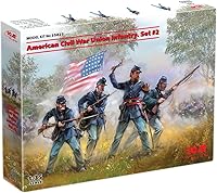 Vista 1 de ICM 35023 Figura militar de plástico Modelos Infantería de la Unión de la Guerra Civil Americana. Set #2 - Escala 1:35