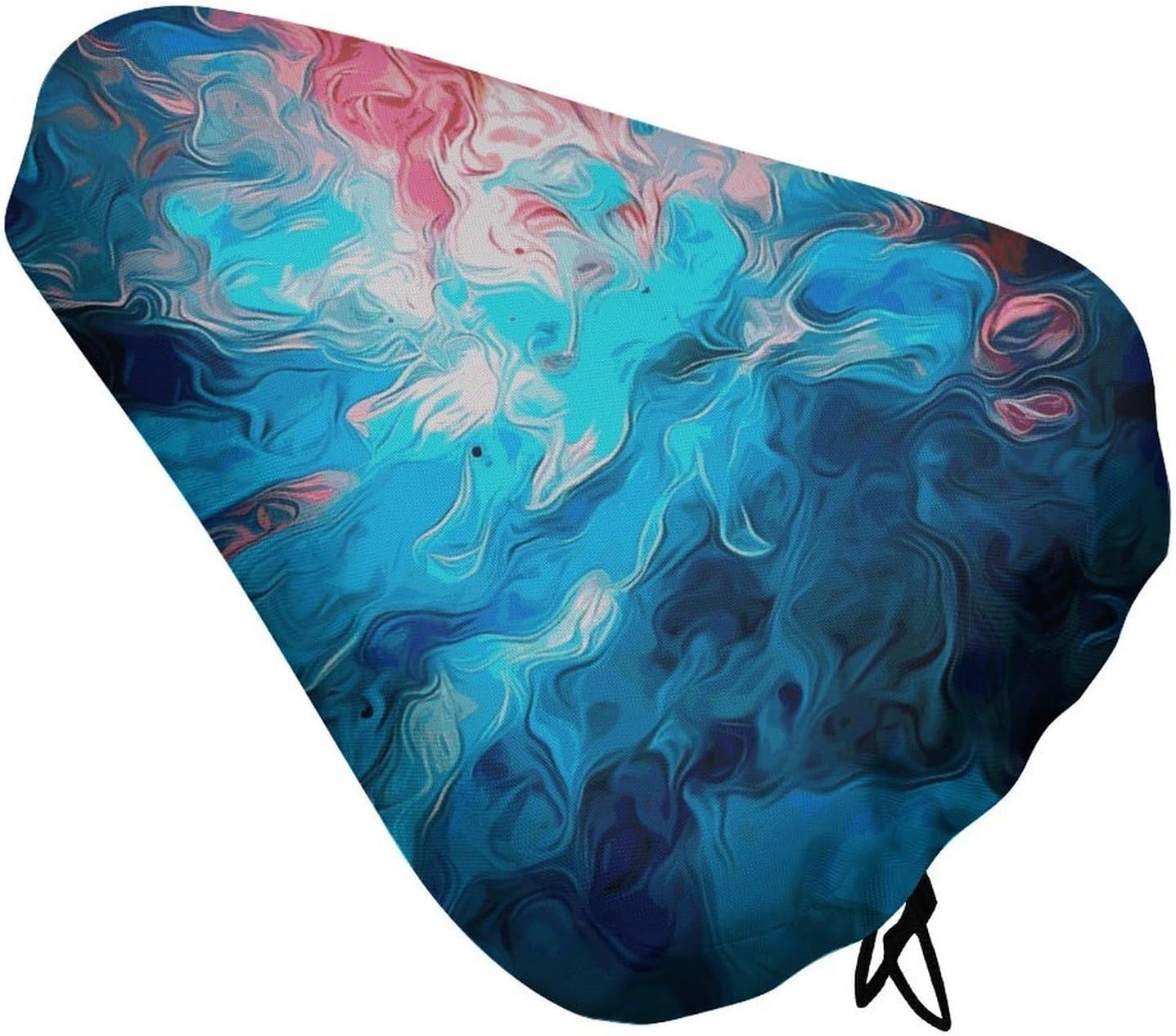 Blue Aesthetic Color Splash Bike Seat Cover Soft Waterproof Bike Saddle Rain Cover with Drawstring Rainproof Dust Resistant Bicycle Seat Cushion Protector for Outdoor Travel, Stationary Bikes