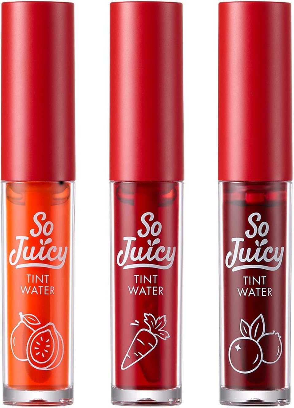TonyMoly So Juicy Lip Tint Water Trio, 3 ct., Assorted, 3 Count (Pack